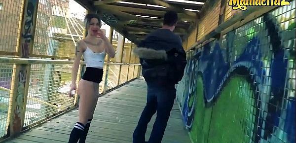  MAMACITAZ - Spanish Teen Mey Madness Has Sex Outdoor On A Factory Bridge